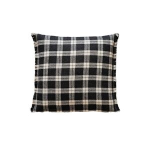 Devi Designs Black & Gray Plaid Reversible Washable Decorative Accent Pillow
